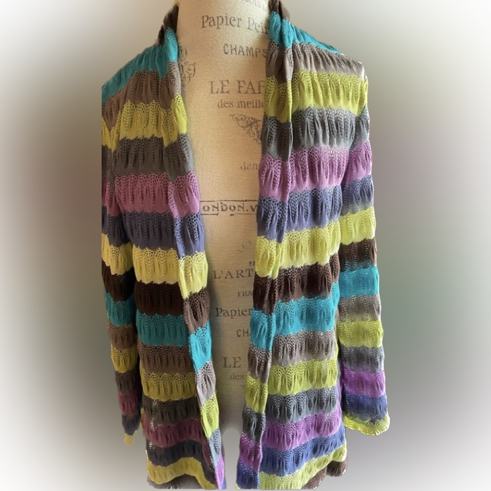Peck & Peck light multi color jacket size 14 - purple green teal brown